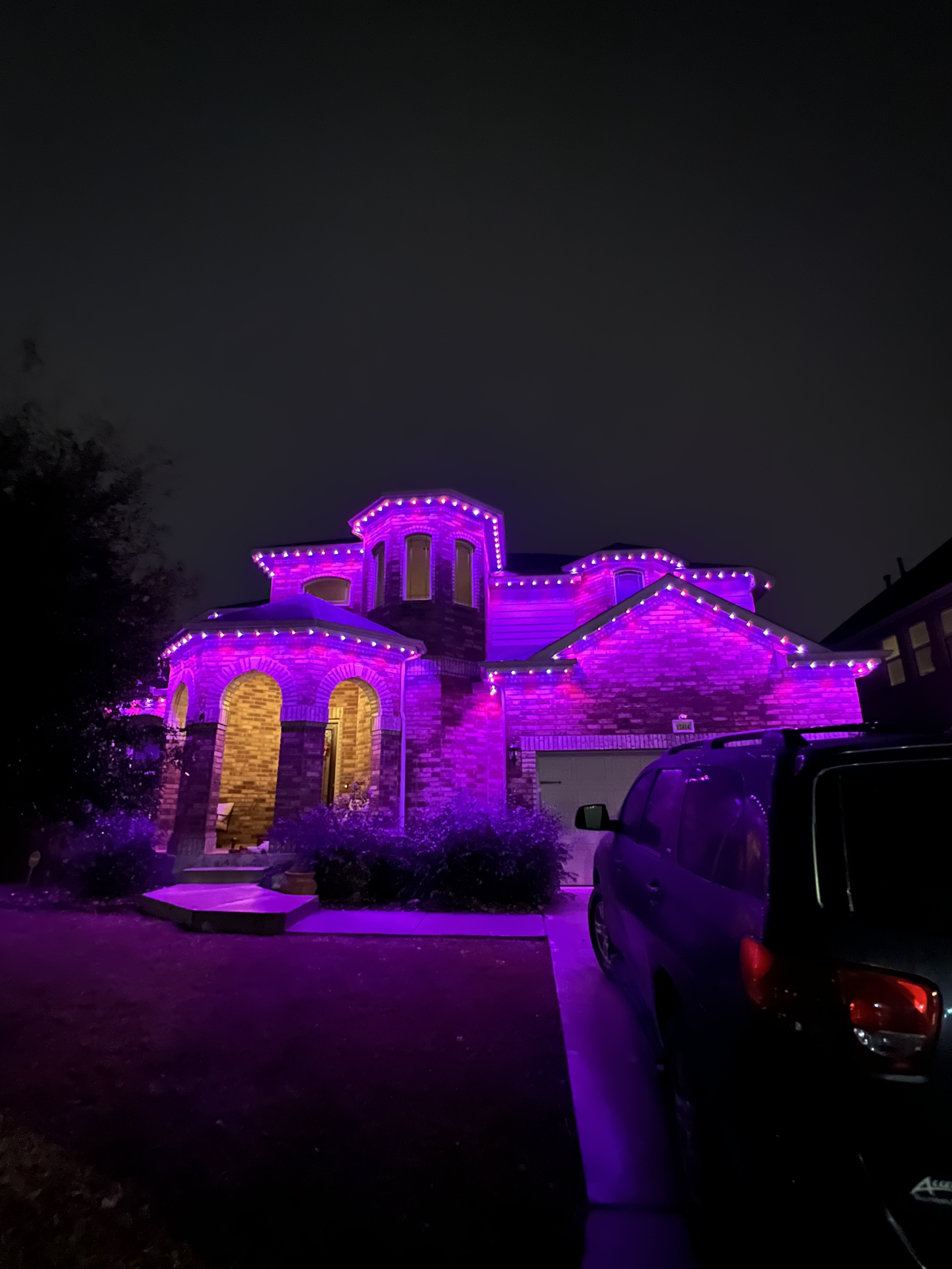 Real Dazzl Lighting celebrations install on a Texas home